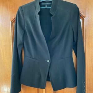 White House Black Market Black Button Up Jacket Size 0